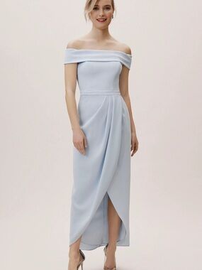 black midi dress going out Roberta Black Slit Midi Dress